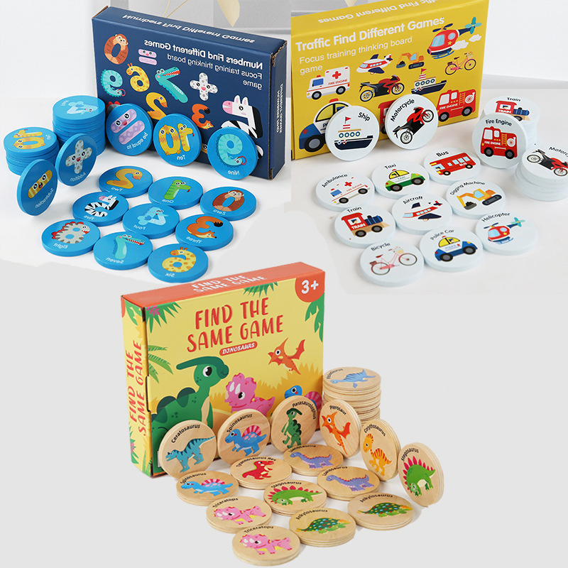Woodworking Kids Toys - Kids Educational Wooden Memory Game Dinosaur