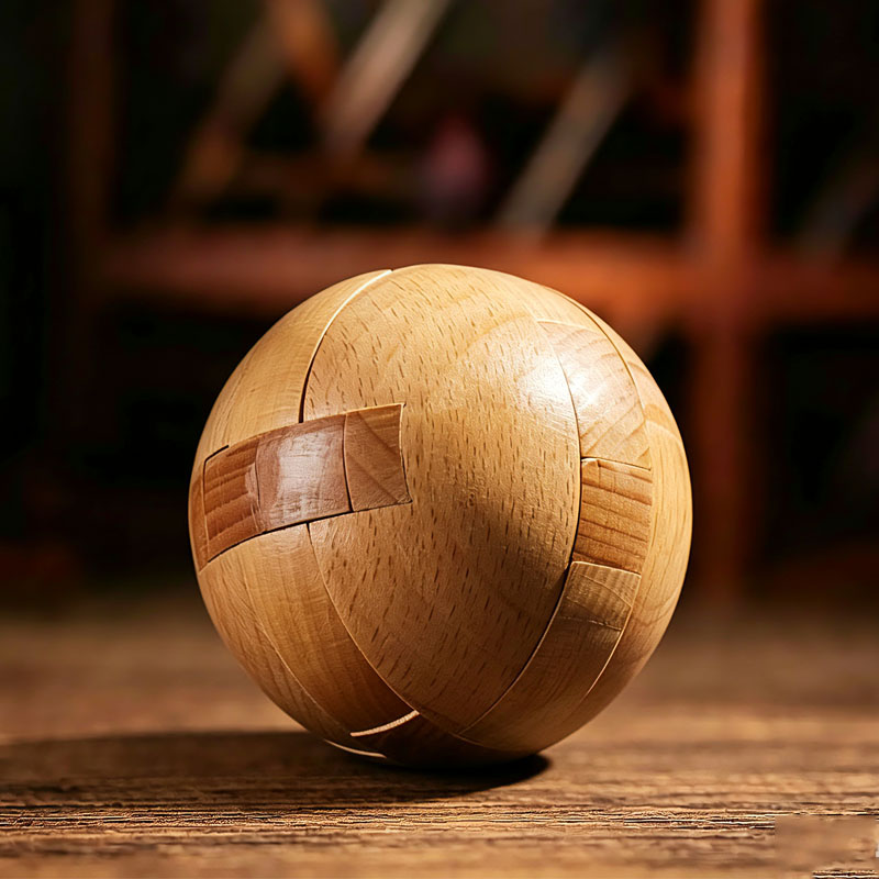 Woodworking Kids Toys - Classic Wooden Puzzle Ball Magic Brain