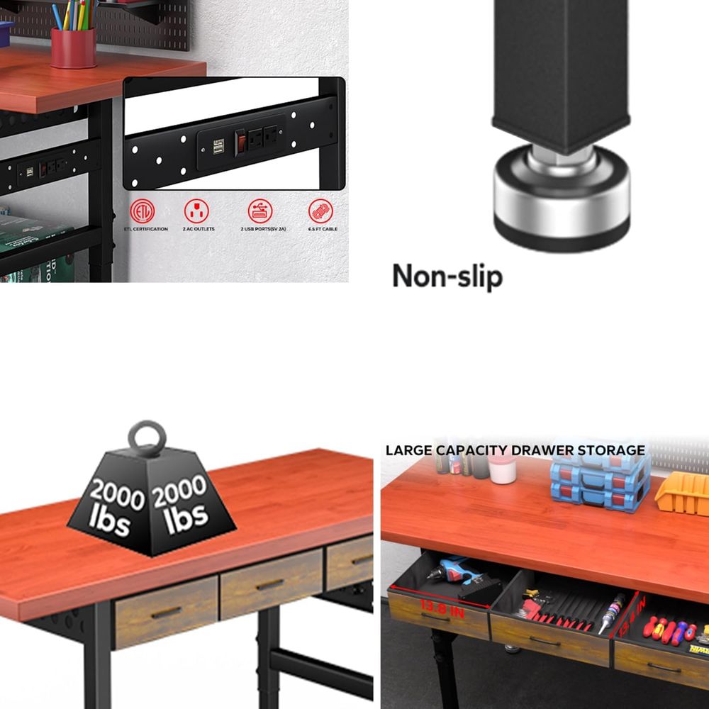 60in Adjustable Height Workben - đánh giá và giá Woodworking Work Table