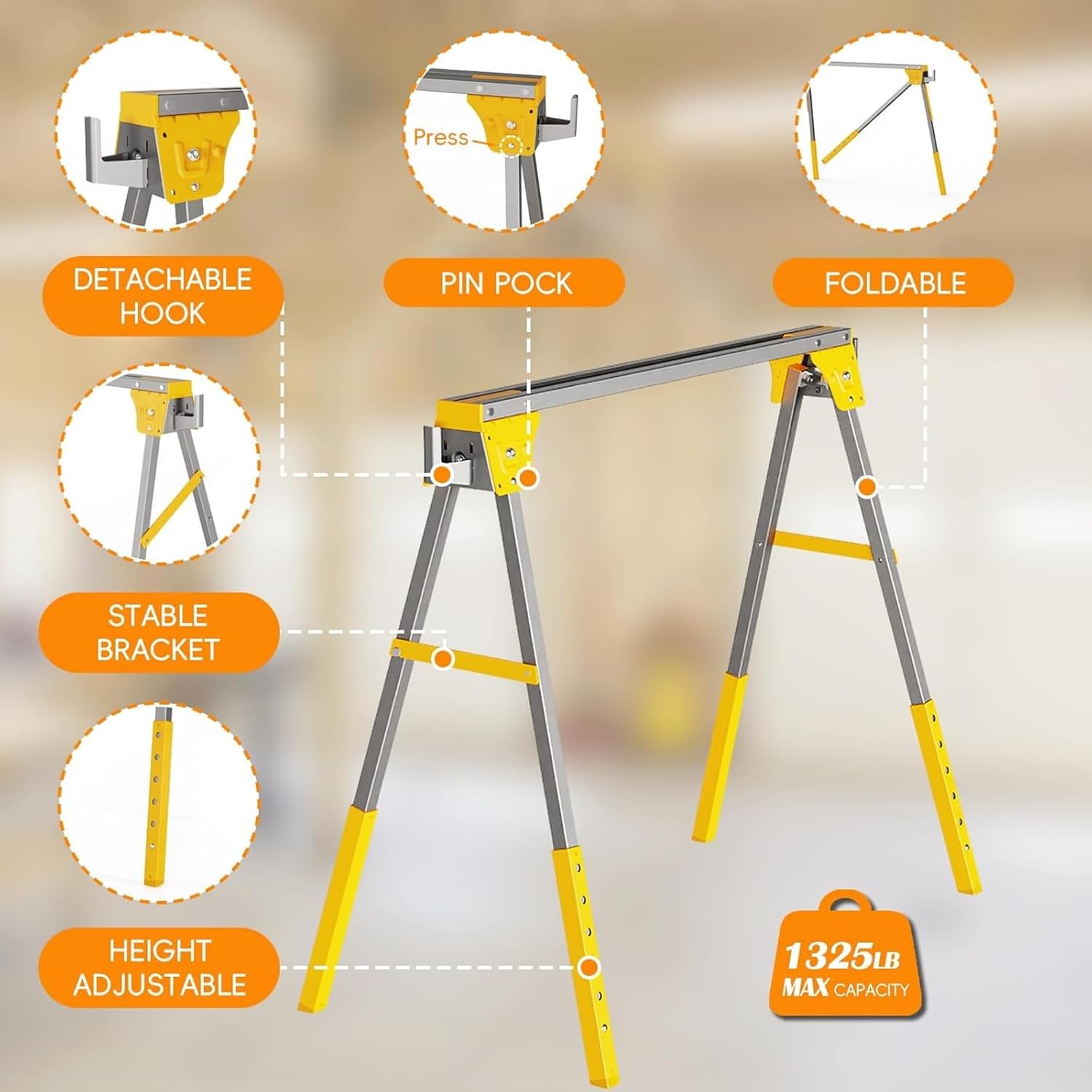 Adjustable Height Sawhorse Two - đánh giá và giá Woodworking Bench