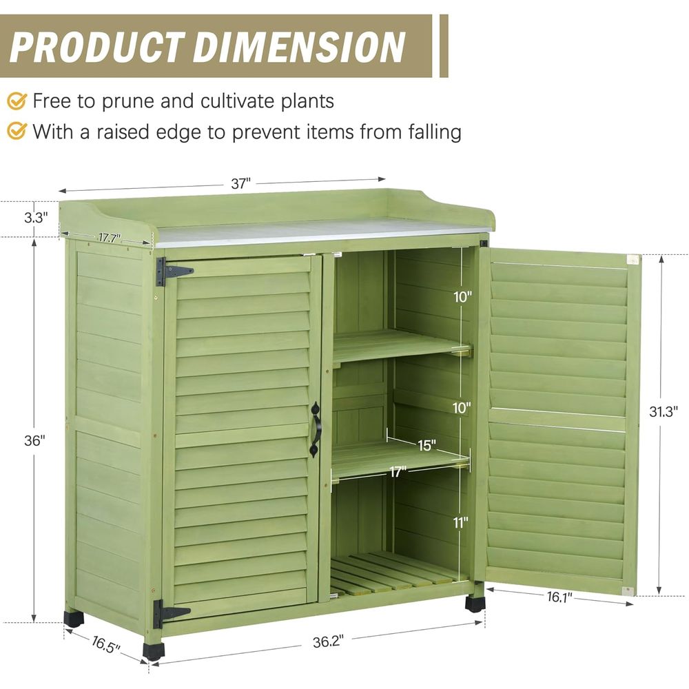 Outdoor Potting Bench with Met - đánh giá và giá Woodworking Bench