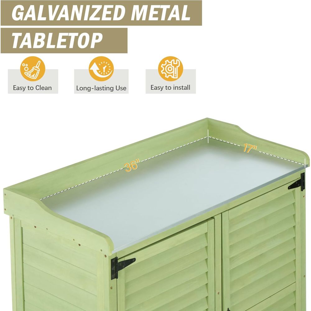 Outdoor Potting Bench with Met - đánh giá và giá Woodworking Bench