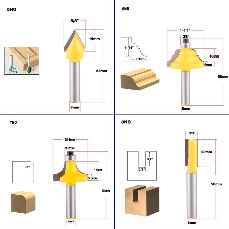 1 Máy Tính 8Mm Chuôi Gỗ Router - đánh giá và giá Woodworking Usa