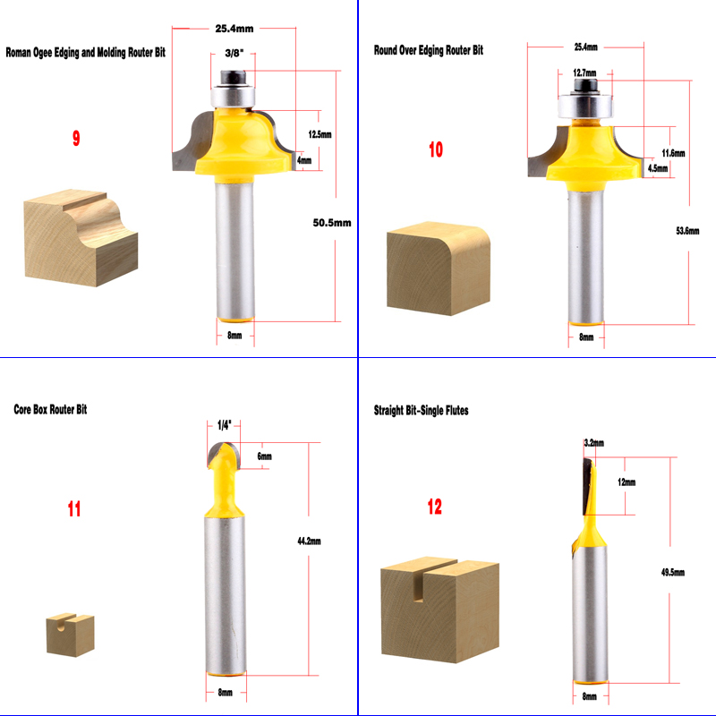 1 Máy Tính 8Mm Chuôi Gỗ Router - đánh giá và giá Woodworking Usa
