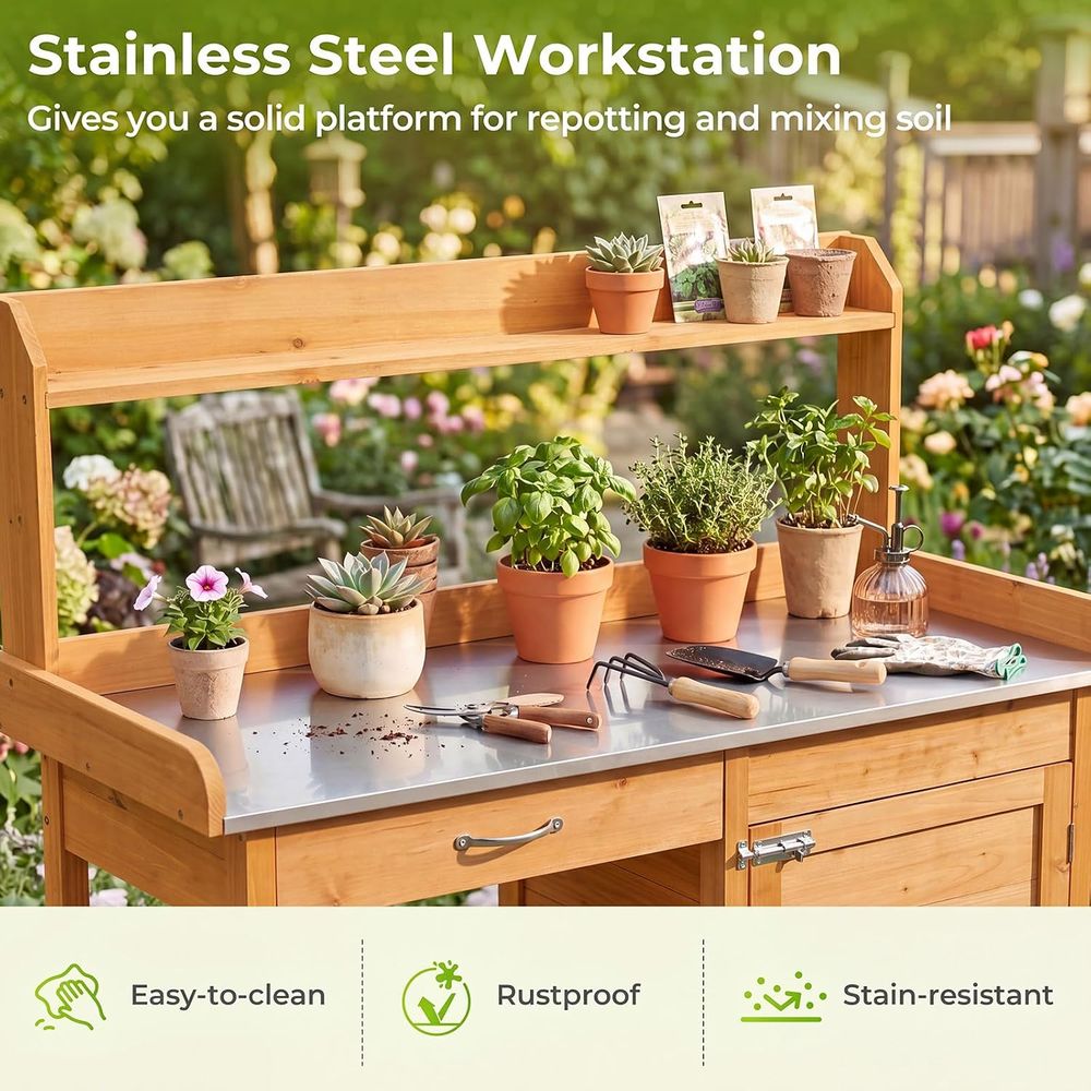 Outdoor Potting Bench Table Wo - đánh giá và giá Woodworking Work Table