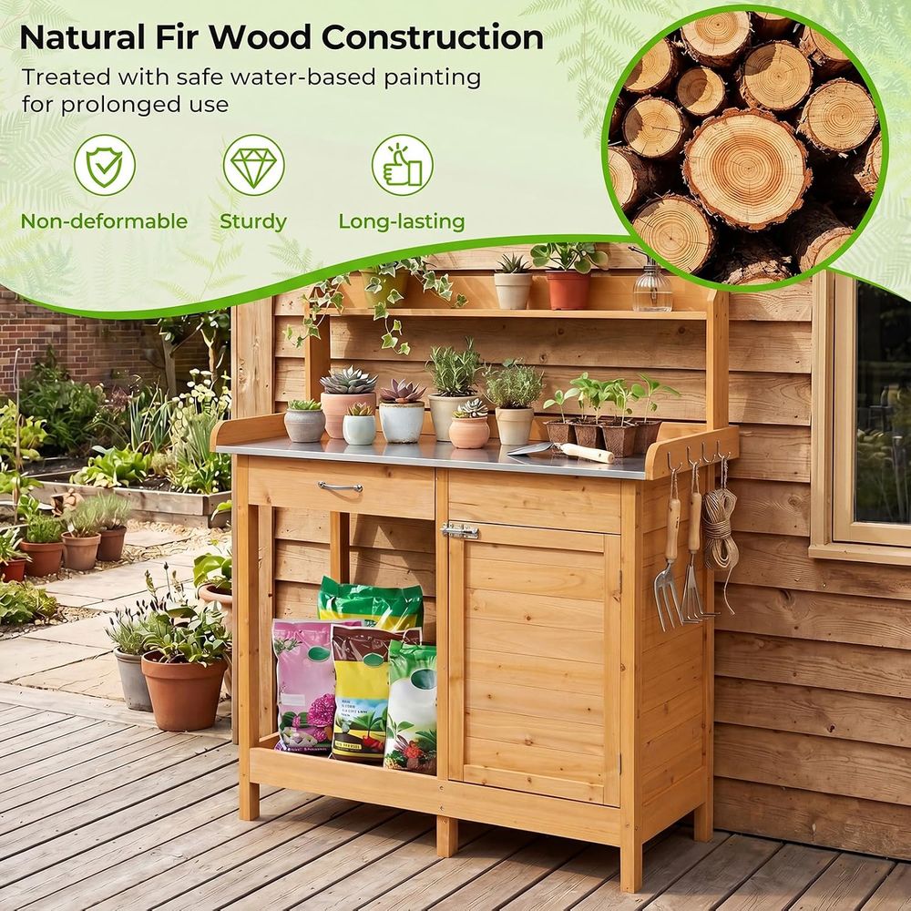 Outdoor Potting Bench Table Wo - đánh giá và giá Woodworking Work Table