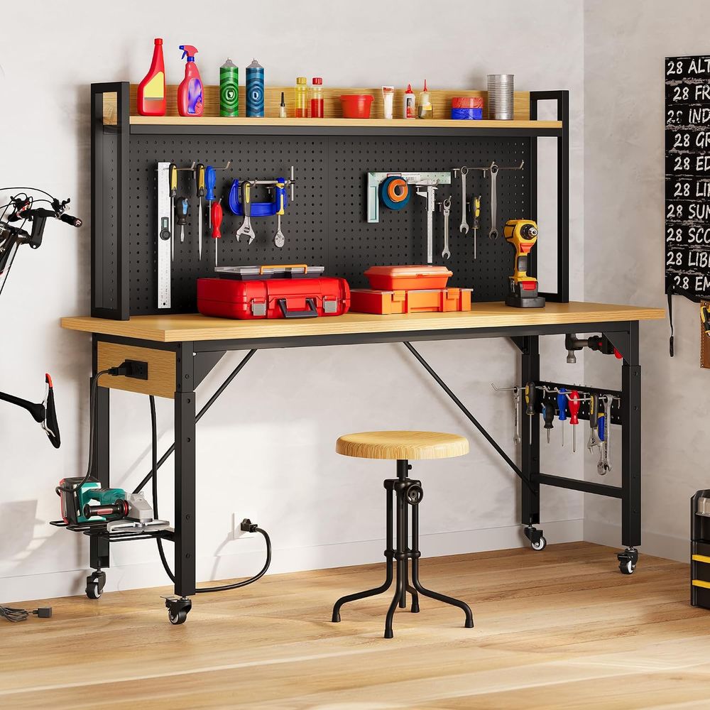 60in Heavy Duty Workbench with - đánh giá và giá Woodworking Work Table