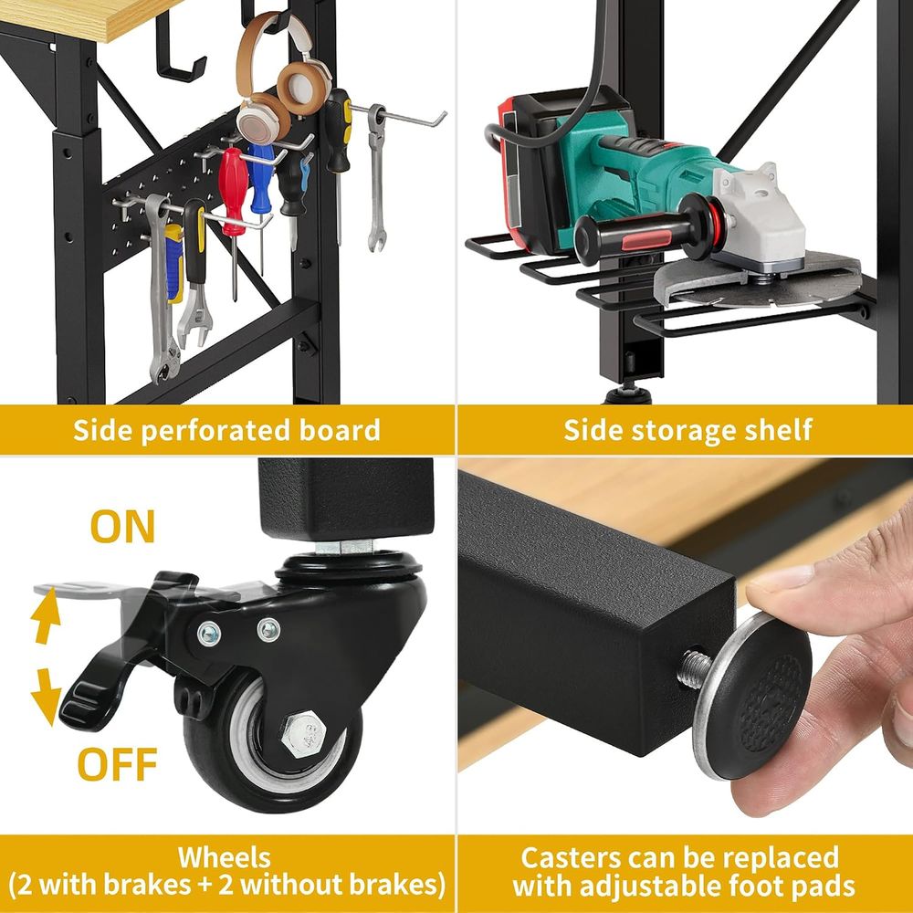 60in Heavy Duty Workbench with - đánh giá và giá Woodworking Work Table